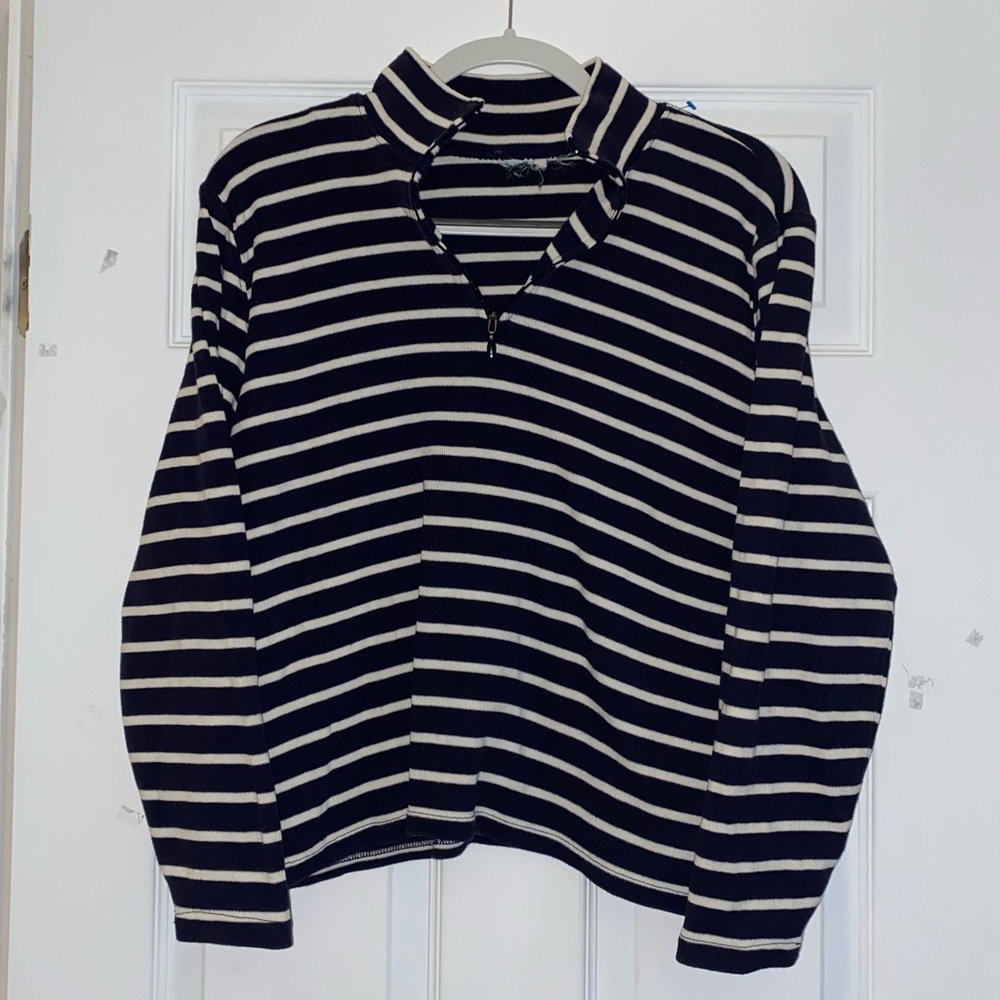striped, quarter-zip, sweater